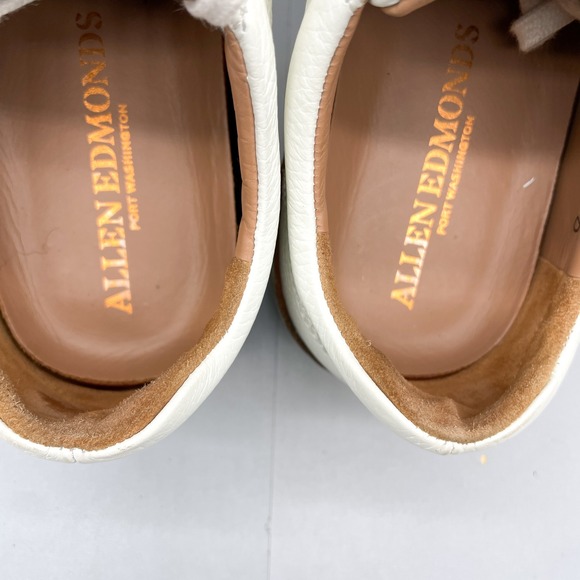 Allen Edmonds Mens 11.5 D Porter Derby White Leather Sneakers Shoes Casual - Picture 8 of 12